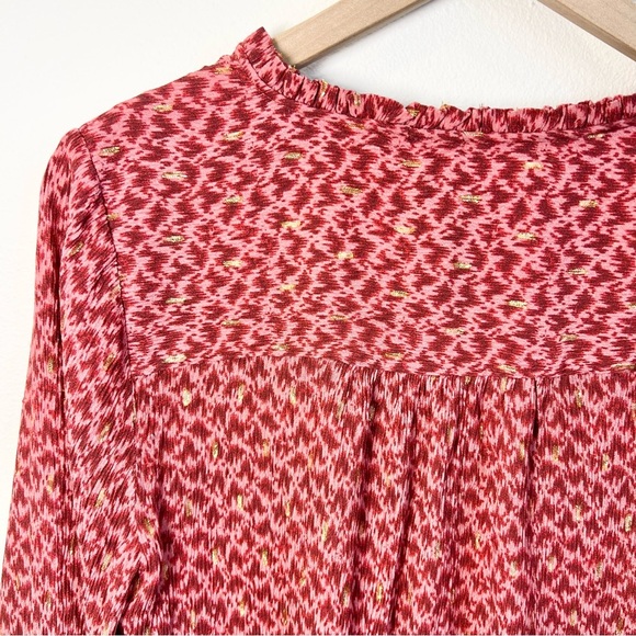 PAIGE Women's Doris Three Quarter Button Front V-Neckline in Papaya Size Small - Picture 8 of 16